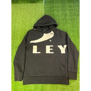 Oakley Mens Black Graphic Logo Pullover Hoodie Sweatshirt Large Logo Print